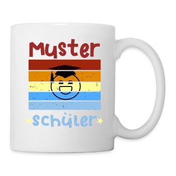 Musterschüler Smile Schulbeginn T shirt - Tasse - Weiß - Rechts