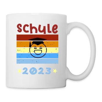 Schule 2023 1. Klasse Smile Schulbeginn T shirt - Tasse - Weiß - Rechts