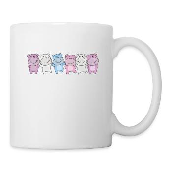 Intersex Flag Pride LGBTQ süße Hippo - Tasse - Weiß - Rechts