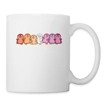 Lesbisch Flagge Pride LGBTQ süße Pinguin - Tasse - Weiß - Rechts