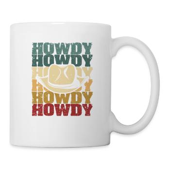Howdy Cownboy Western Texas Rodeo Lover Taureau - Mug blanc - blanc - Droite