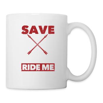 Witzig Cowboy Landmusik Reiten Humor Rette - Tasse - Weiß - Rechts