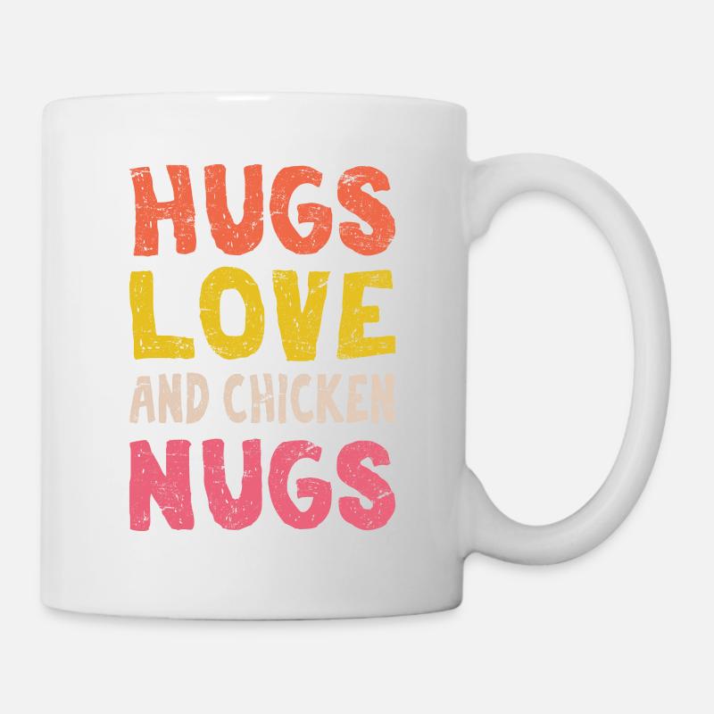 Câlins Amour Et Pépites de Poulet Drôle De Poulet Pépite Nu - Mug blanc - blanc