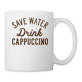 Sparen Sie Wassergetränk Cappuccino - Tasse - Weiß - Rechts