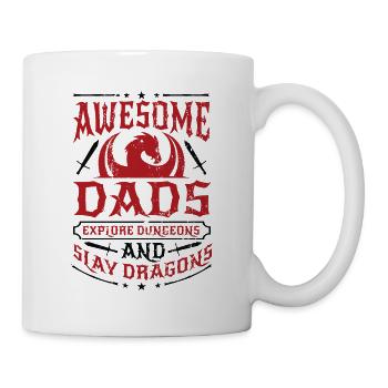 Awesome Dads Explore D20 Fantasy Rollenspiel - Tasse - Weiß - Rechts