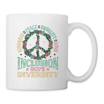 Vielfalt Gleichheit Liebe Frieden Blumen - Tasse - Weiß - Rechts