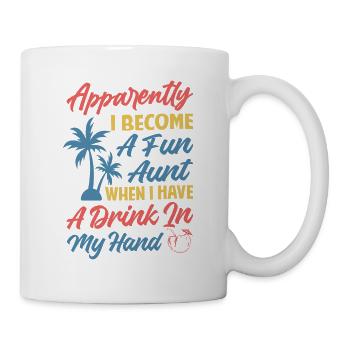 Apparemment, je deviens une tante amusante - Drôle - Plage - Mug blanc - blanc - Droite