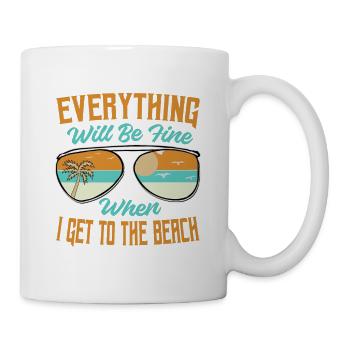 Tout ira bien quand j’arriverai à la plage - - Mug blanc - blanc - Droite