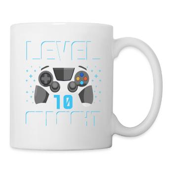 Level 10 Erreicht Gamer - Tasse - Weiß - Rechts