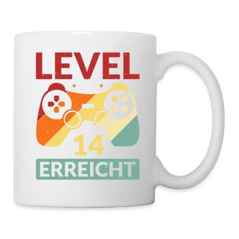 Level 14 Erreicht Gamer - Tasse - Weiß - Rechts