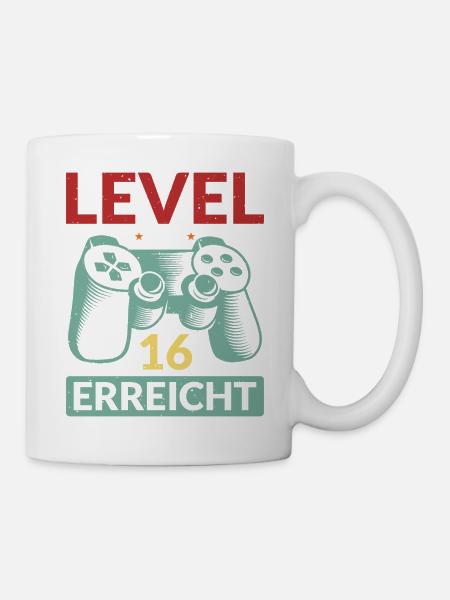 Level 16 Erreicht Gamer - Tasse - Weiß