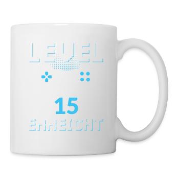 Level 15 Erreicht Gamer - Tasse - Weiß - Rechts