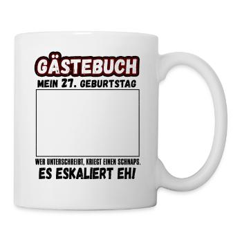 Mein 27. Geburtstag Gästebuch 27 Jahre - Tasse - Weiß - Rechts