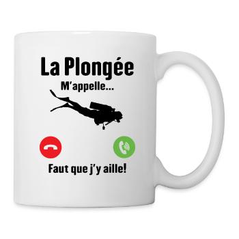 La plongée m'appelle cadeau humour plongeur - Mug blanc - blanc - Droite