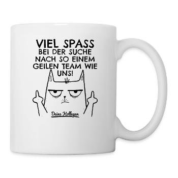 Abschied Kollege Abschiedsgeschenk Lustiger Spruch - Tasse - Weiß - Rechts