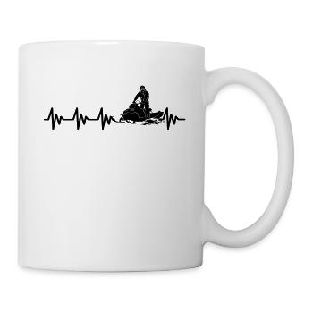 Snowmobile driver Snowmobile Cardiogram - Mug - white - Right