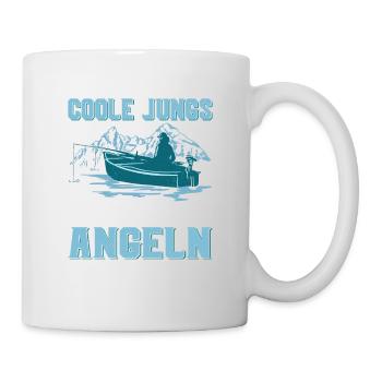 Les gars cool vont à la pêche Pêcheur pêcheur - Mug blanc - blanc - Droite