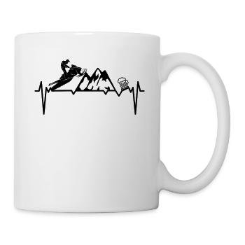 Snowmobiler Snowmobile Beer Heartbeat - Mug - white - Right