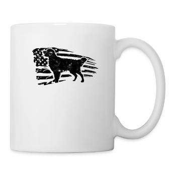 Golden Retriever chien silhoutte avec drapeau américain - Mug blanc - blanc - Droite