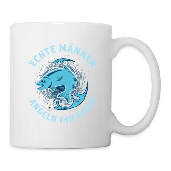 Real men fish their food Fisherman Angler - Mug - white - Right