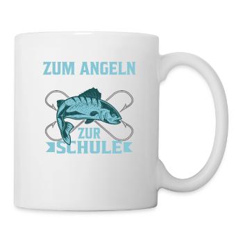 Born to fish, Fischer forced to go to school - Mug - white - Right