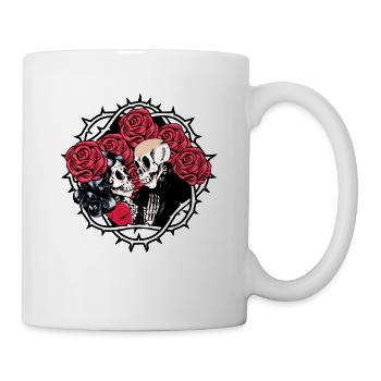 Infinite Love and Romance Gothic Bones Skeleton - Tasse - Weiß - Rechts