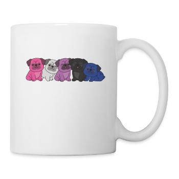 Genderfluid Flag Mops Pride LGBTQ süße Hunde - Tasse - Weiß - Rechts