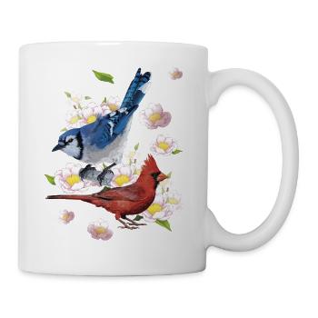 The Northern Cardinal and the Blue Jay - Mug - white - Right