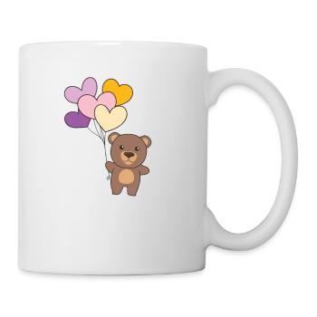 Trixic Flagge Ballon Herzen Pride LGBTQ Bär - Tasse - Weiß - Rechts