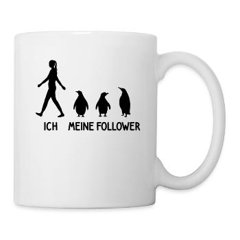 Ich Meine Follower Pinguin Tierpfleger Zoo Vogel - Tasse - Weiß - Rechts