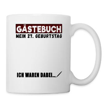 27. Geburtstag Gästebuch 27 Jahre - Tasse - Weiß - Rechts