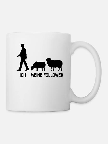 Ich Meine Follower Schaf Hirte Landwirt Bauer - Tasse - Weiß