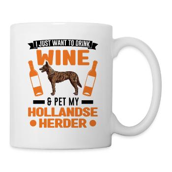 Hollandse Herder und Wein - Tasse - Weiß - Rechts