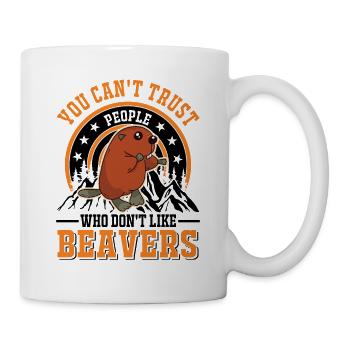 Biber Geschenk Biberdamm - Tasse - Weiß - Rechts
