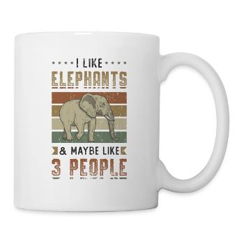 I Like Elephants And Maybe 3 People Elefant Lover - Tasse - Weiß - Rechts