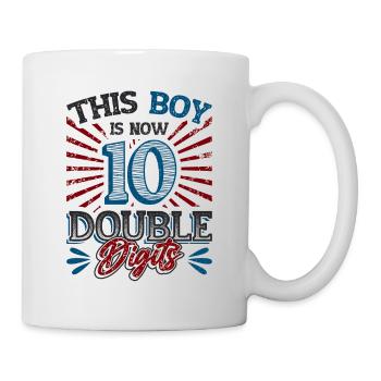 This boy is now 10 double digit birthday - Mug - white - Right