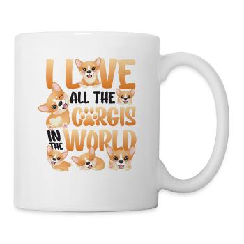 I love all the corgis in the world - Mug - white - Right