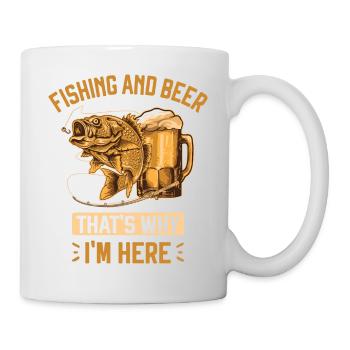 Fishing and Beer Funny Fisherman Dad Gift - Mug - white - Right
