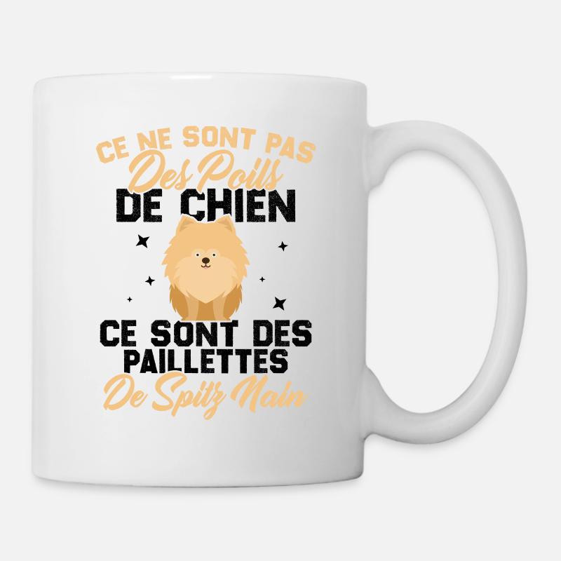Ce sont des paillettes de spitz nain humour cadeau - Mug blanc - blanc