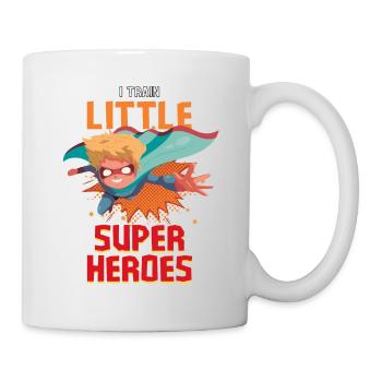 Kindergarten teacher raises little superheroes - Mug - white - Right