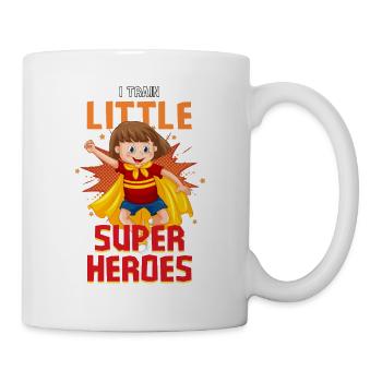 Kindergärtner Erzieher erzieht kleine Superhelden - Tasse - Weiß - Rechts