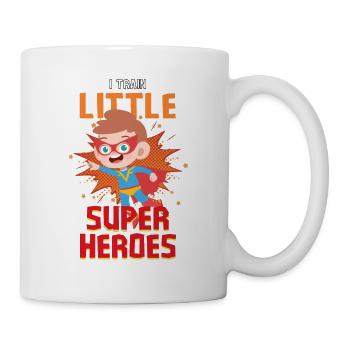 Kindergarten teacher raises little superheroes - Mug - white - Right