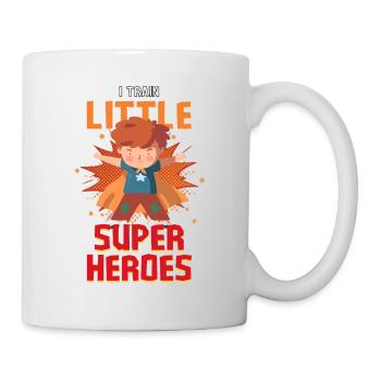 Une enseignante de maternelle élève des petits super-héros - Mug blanc - blanc - Droite