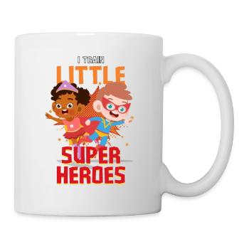Kindergarten teacher raises little superheroes - Mug - white - Right