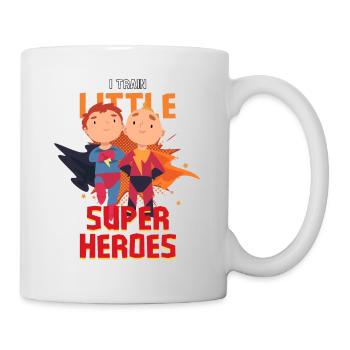 Une enseignante de maternelle élève des petits super-héros - Mug blanc - blanc - Droite