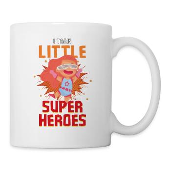 Une enseignante de maternelle élève des petits super-héros - Mug blanc - blanc - Droite
