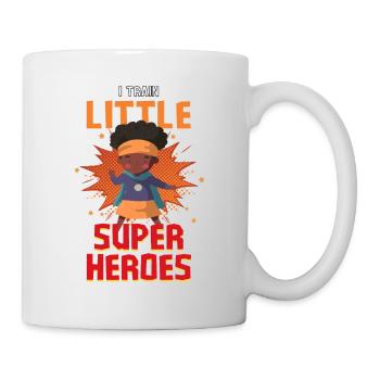 Une enseignante de maternelle élève des petits super-héros - Mug blanc - blanc - Droite