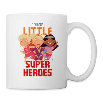 Kindergarten teacher educator educates little superheroes - Mug - white - Right