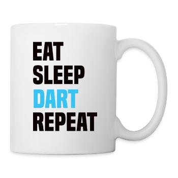 Eat Sleep Dart Repeat - Tasse - Weiß - Rechts