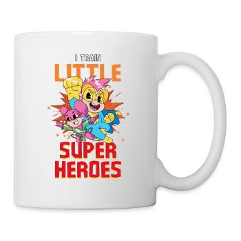 Kindergarten teacher raises little superheroes - Mug - white - Right